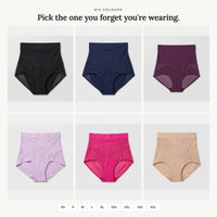 All six colours of the shaping brief with the size range